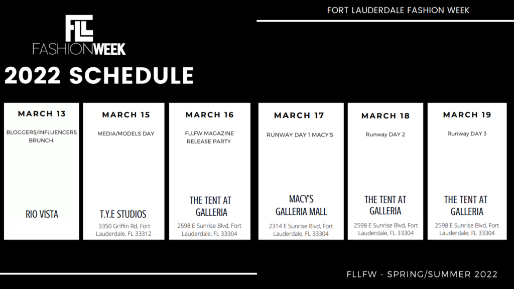 FLLFW Schedule
